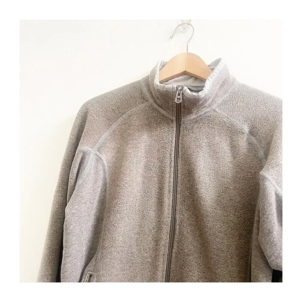 Kuhl Alpaca Zip Up Sweater Men’s Medium Tan Fleece Pockets Outdoor Performance